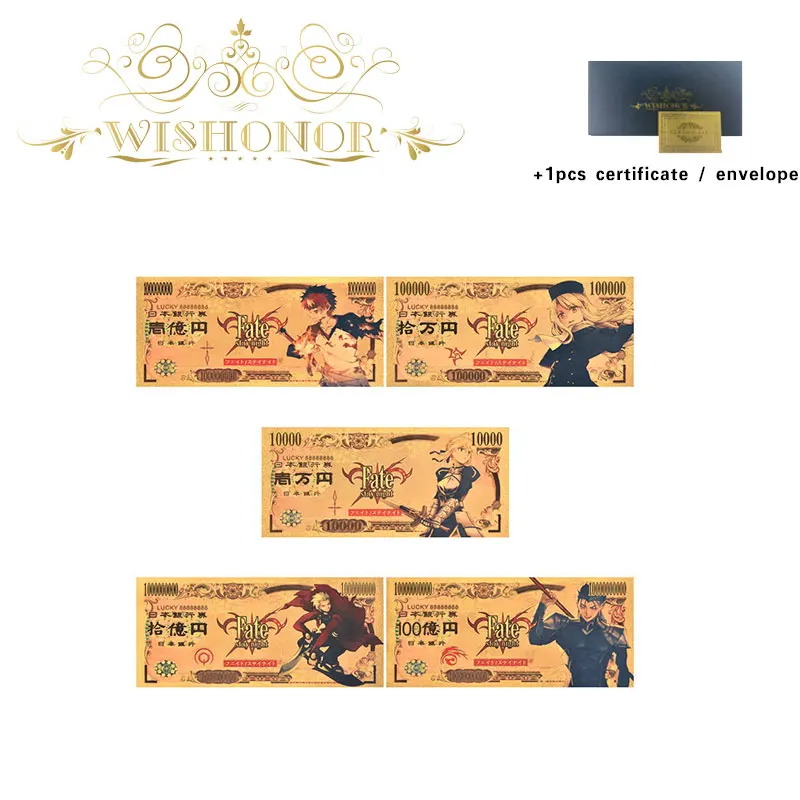 

Все стили красивые Японские Аниме наборы для банкнот Аниме пластиковые карты в 24k позолоченные для коллекции