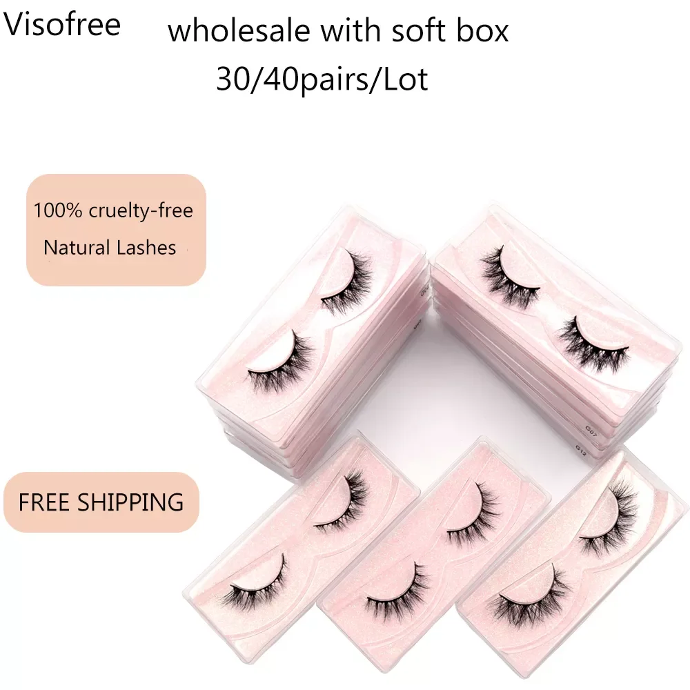 

Норковые ресницы Visofree 30/40 пар, многоразовые норковые ресницы для макияжа, ручная работа, Длинные Накладные ресницы из Натурального Волоса ...