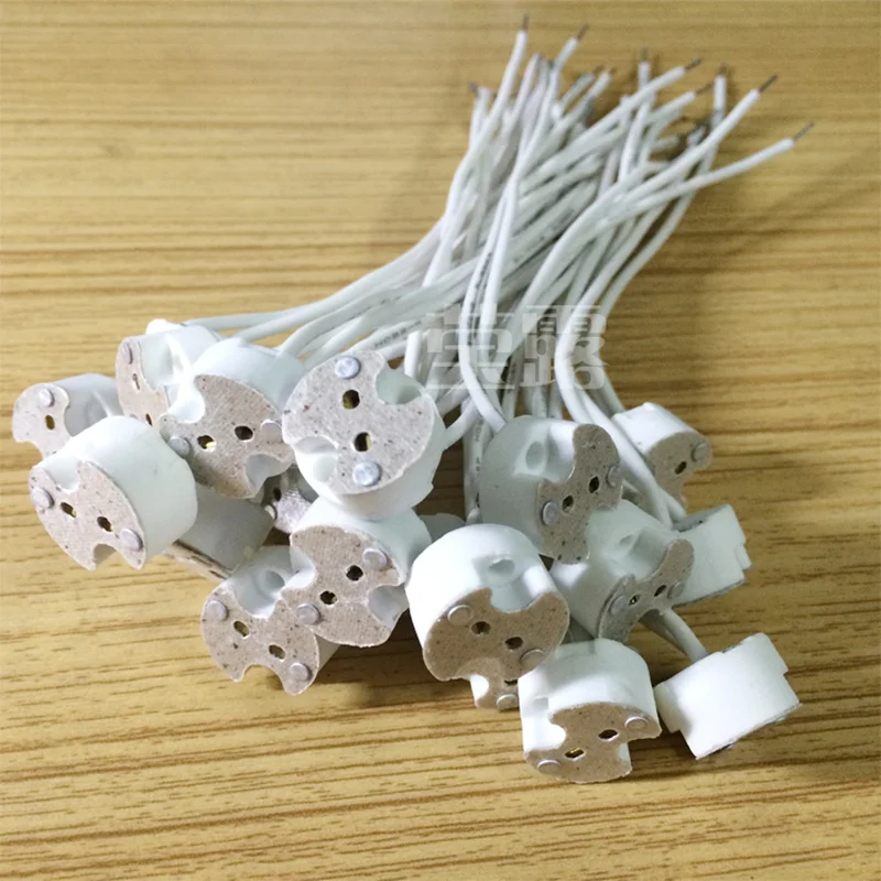 

5PCS LED Lamp Socket Holder Base Halogen with Wire Miniature Bi-pin Base, Gu5.3 Mr16, Mr11 GU10 G9 G4 Base Socket