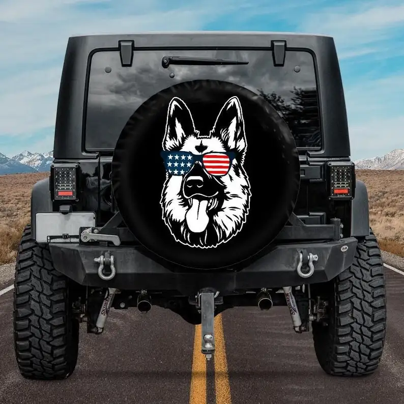 

Spare Tire Cover, German Shepherd Jeep Tire Cover, Car accessories German Shepherd owner, Dog Spare Tire Cover, Camera hole, Ame