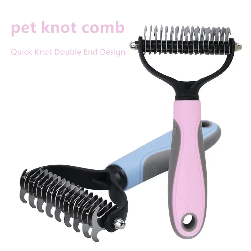 

Dog Comb Pet Hair Removal Comb Cat Grooming Brush Cat Detangler Fur Trimming Dematting Deshedding Brush Grooming Tool For Pet