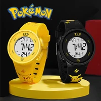 pokemon electronic watch pikachu cartoon digital electronic waterproof led watch wristband children toy christmas gift with box