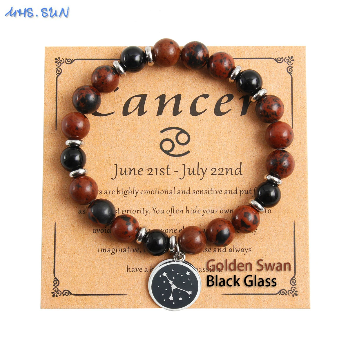 MHS.SUN тигровый глаз/аметист/кандоль натуральный камень 12 созвездий браслеты с