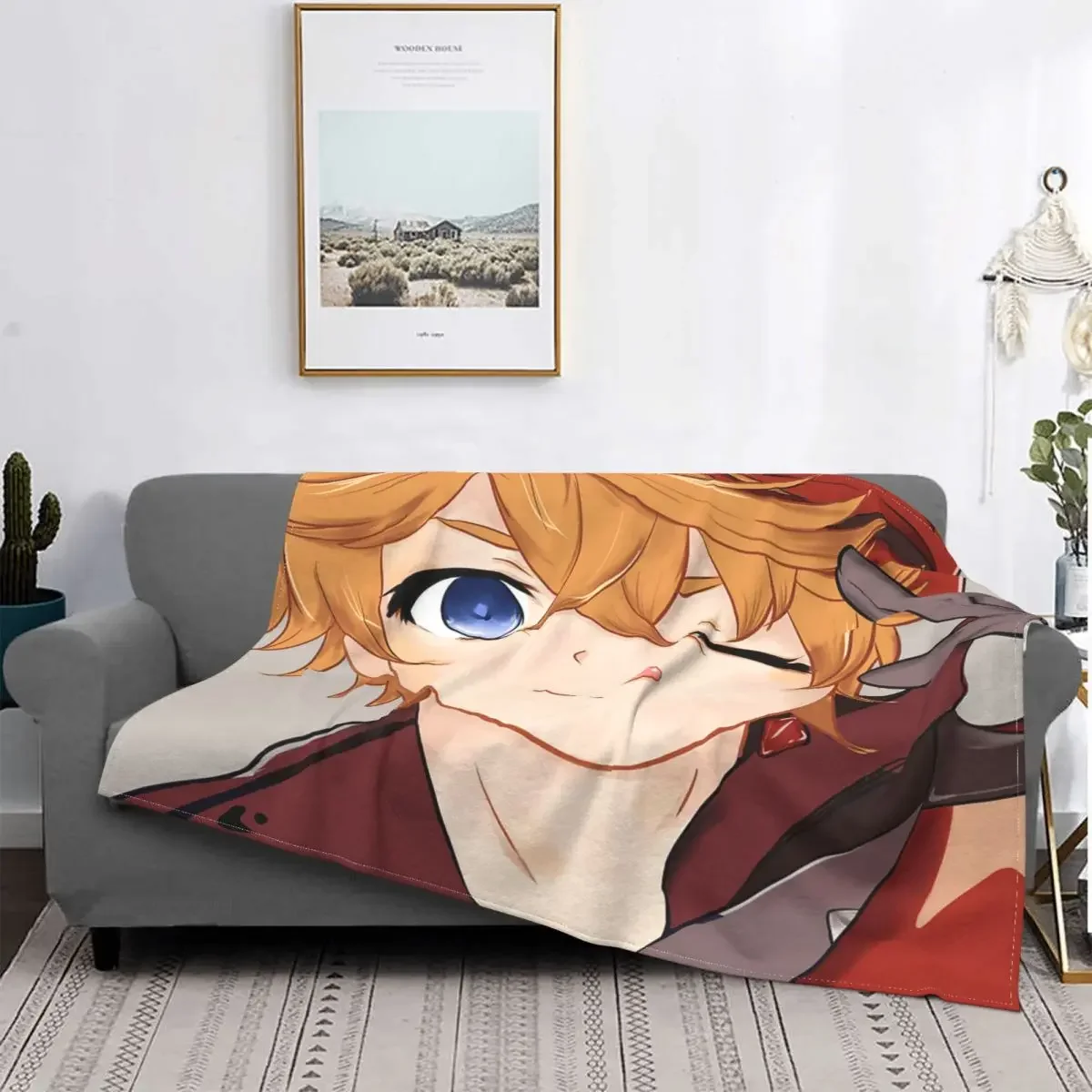 

Childe Genshin Impact Blanket Fleece Autumn/Winter Ajax Anime Game Multifunction Super Warm Throw Blanket for Sofa Car Bedspread