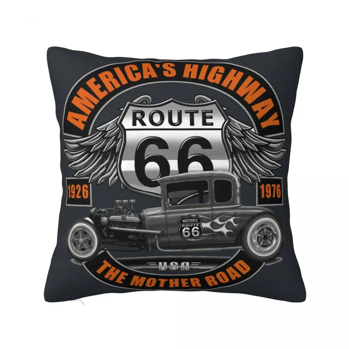 

Mens Hotrod 58 Hot Rat Rod Route 66 Sofa Throw Pillow Case Joy Cartoon Print Cover Children's Room Decorations Cushion Cover