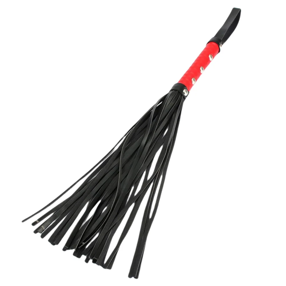 

Props Gift Accessories Non Slip Red Handle Faux PU Leather Horse Riding Whip Lightweight Outdoor Sports Portable Racing Hanging