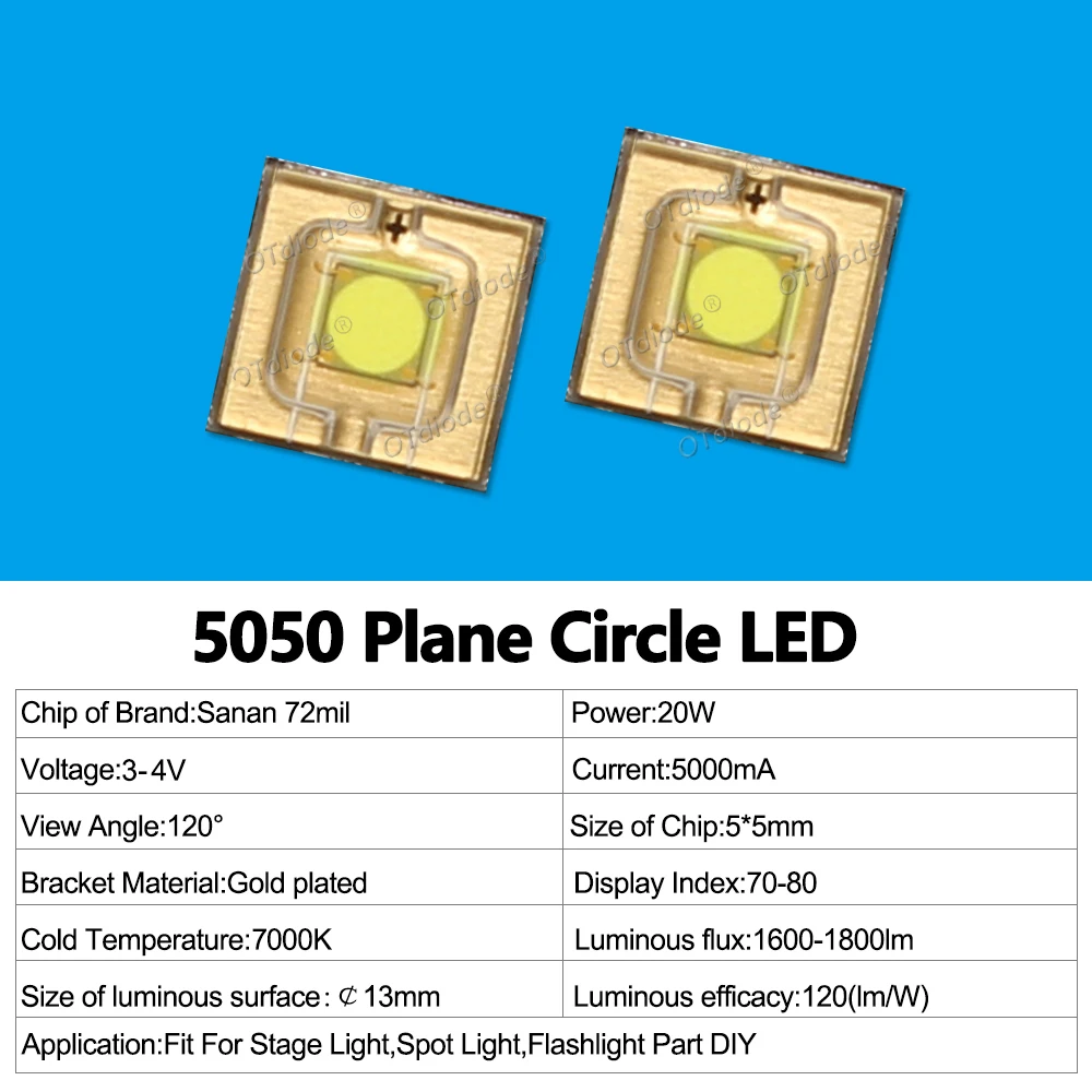 

5-50 шт., фонарь с одним диодом, 20 Вт, 5050 нм