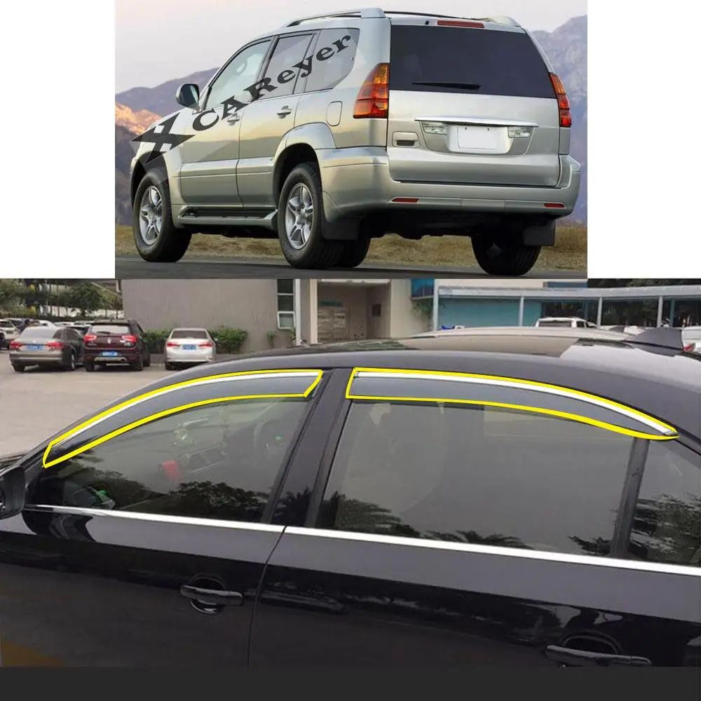 

Sticker Plastic Window Glass Wind Visor Smoke Rain/Sun Guard Vent Protector For Lexus GX (J120) GX400 GX460 GX470 2003-2009