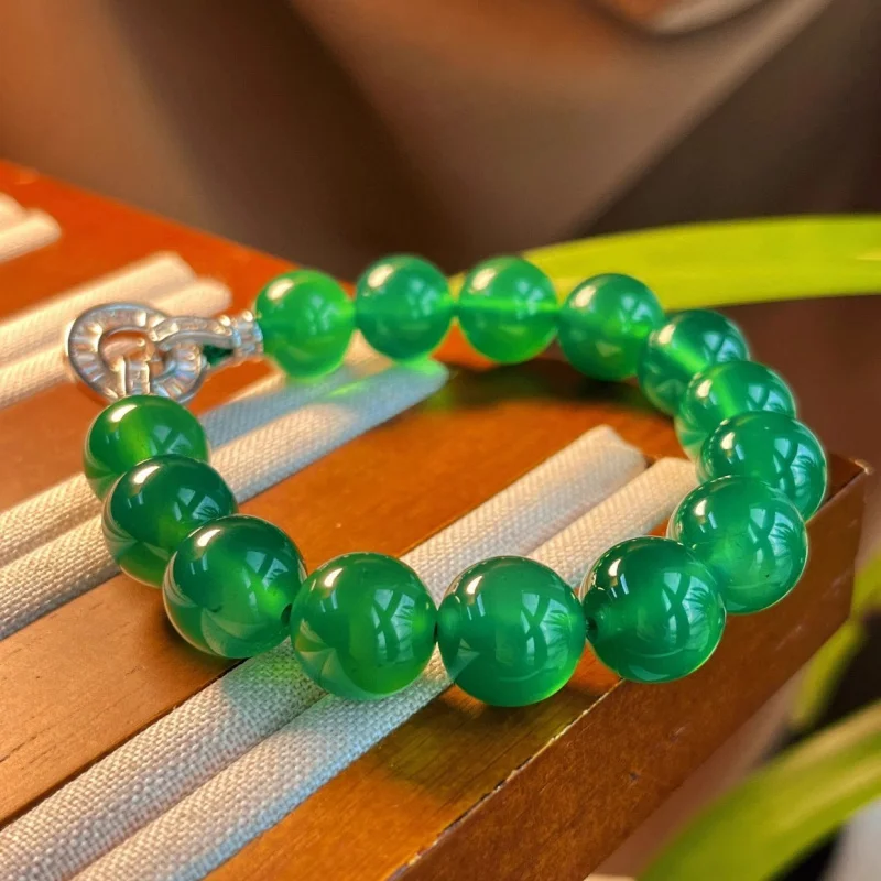 Качественный браслет ручной работы с крупными частицами 12 мм императорский