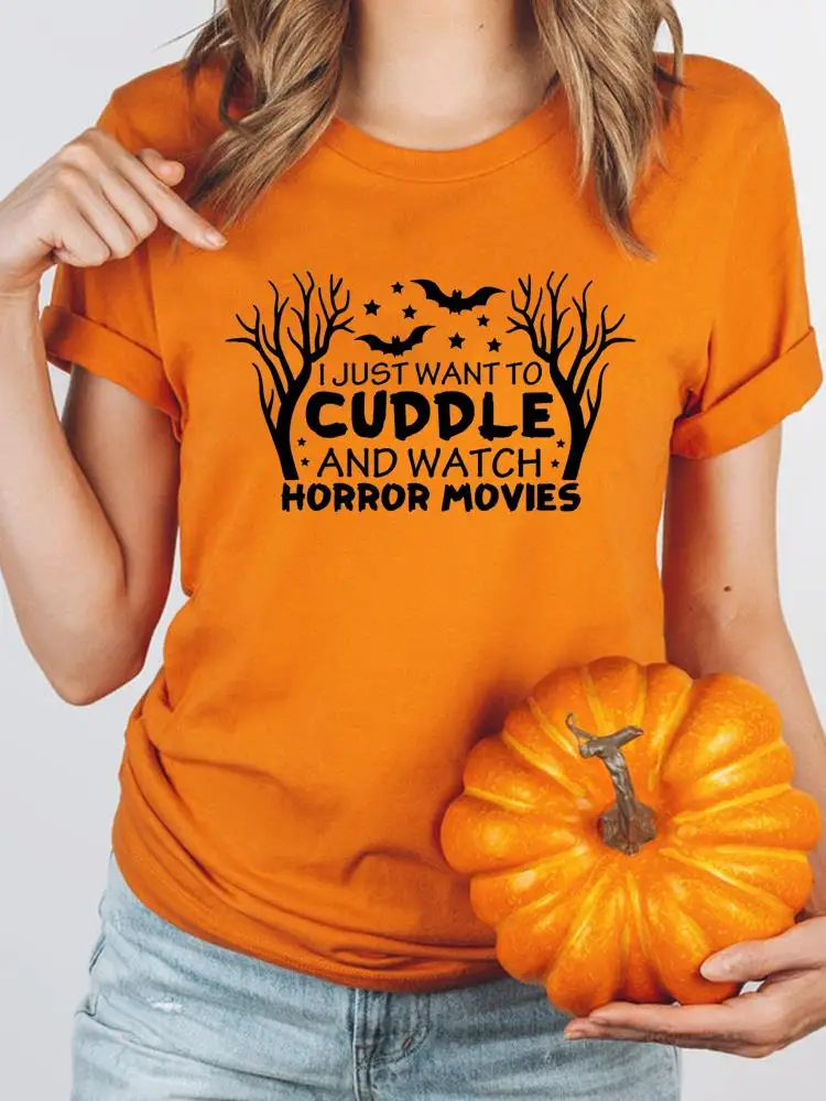 

2022 T-shirt Festival 90s Halloween Fall Autumn Women Ladies Graphic Clothing Fashion T Shirt Print Tee Female Top Clothes