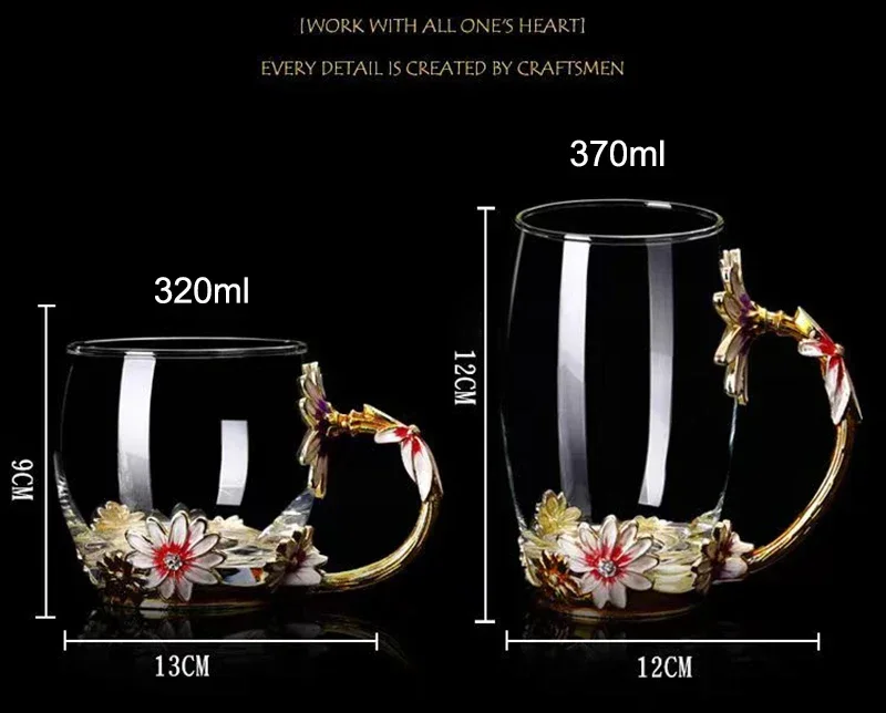 Высококачественная эмалированная Хрустальная кружка стакан для чая розы