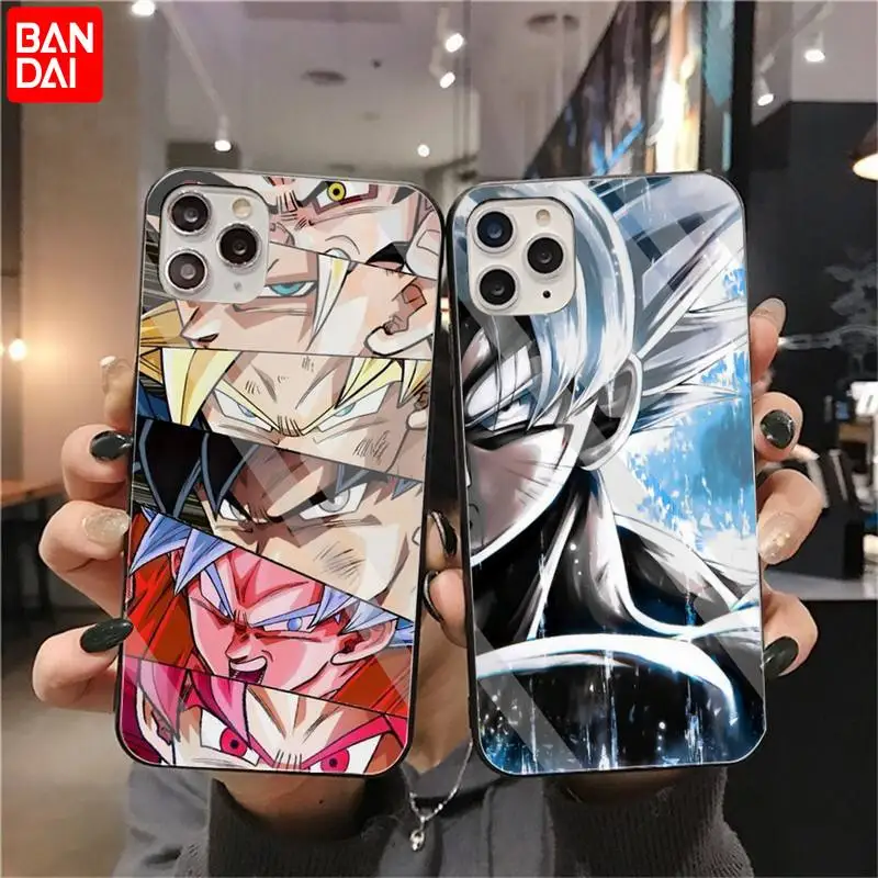 

Anime Dragon Ball Z Goku Phone Case Tempered Glass For iPhone 13 12 Mini 11 Pro XR XS MAX 8 X 7 Plus SE 2020 Soft Cover
