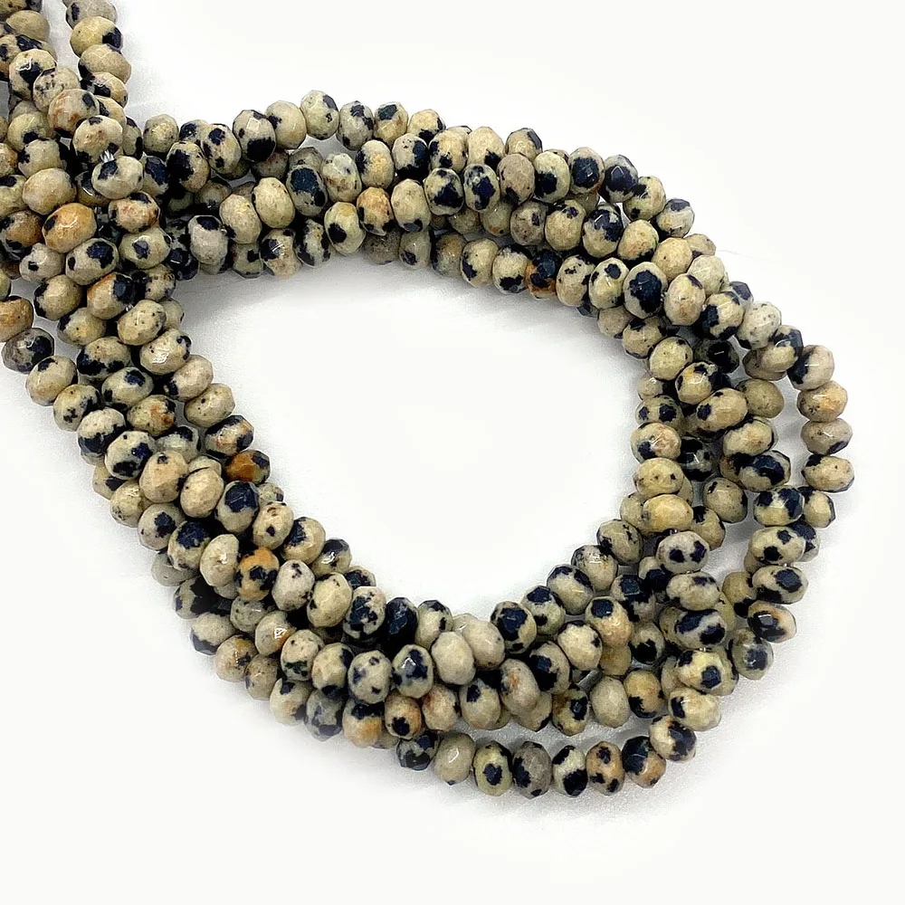 Круглые граненые бусины ювелирные изделия из пятнистого камня для изготовления