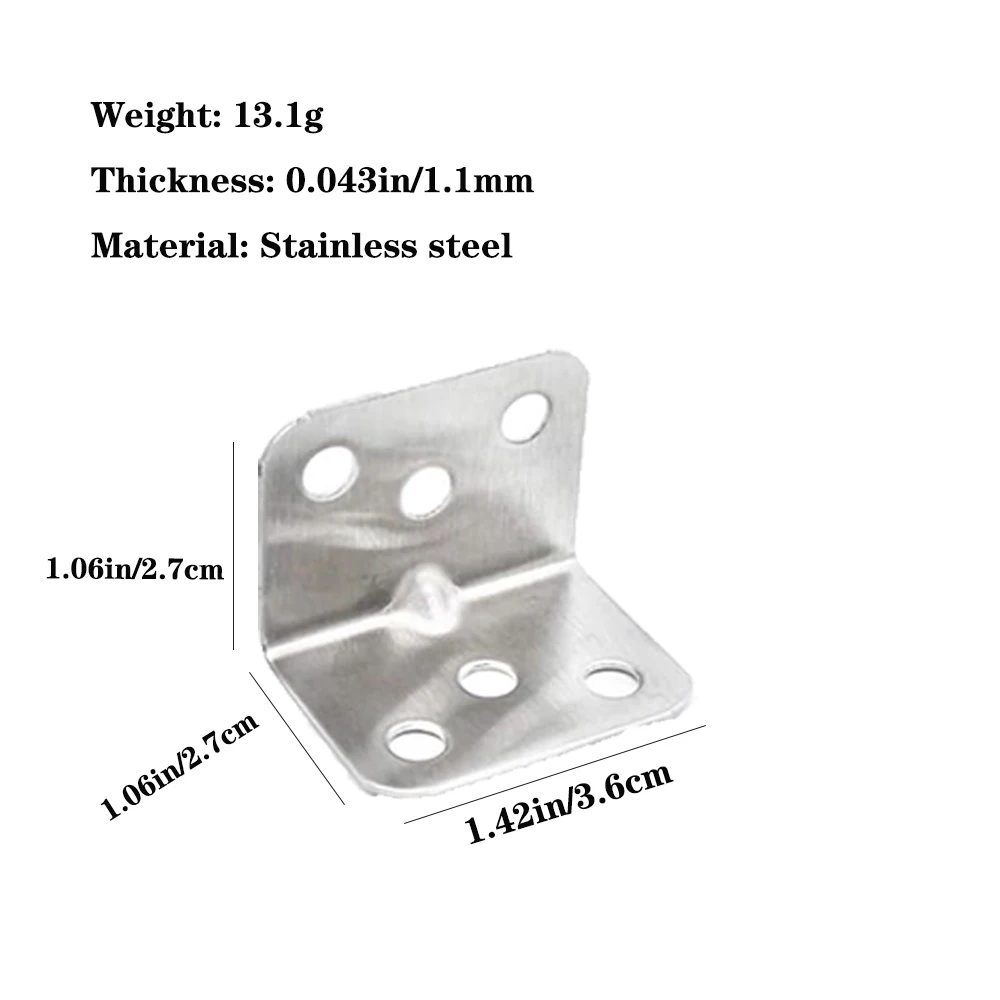 10 Шт. L-образные Угловые Кронштейны 1 42 X 06 Дюйма Деревянные Опоры Нержавеющая