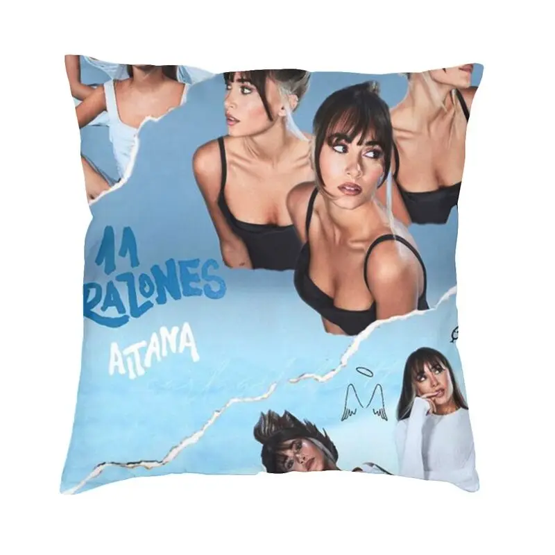 

Aitana Albums Blue Cushion Cover Double-sided Print Spain Singer Floor Pillow Case for Sofa Custom Pillowcase Home Decoration