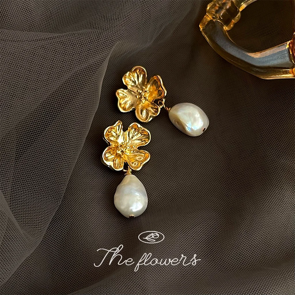 Подлинные Искусственные Позолоченные цветы барокко Висячие жемчужины ювелирные