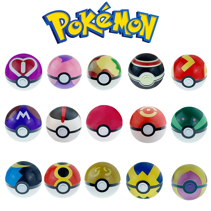 

7CM Elf Ball Pokemon Ball Poke Balls With 2-3cm Figures Cartoon Toys Pokeball Pocket Monster figurine kid Children Birthday Gift