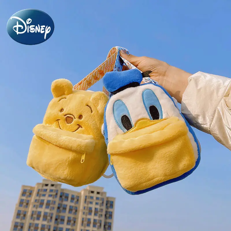 

Новинка 2022 от Disney, Сумка Винни-Пух, Дональд Дак, симпатичная сумка-мессенджер в плюшевом стиле, кошелек для монет, женские кошельки