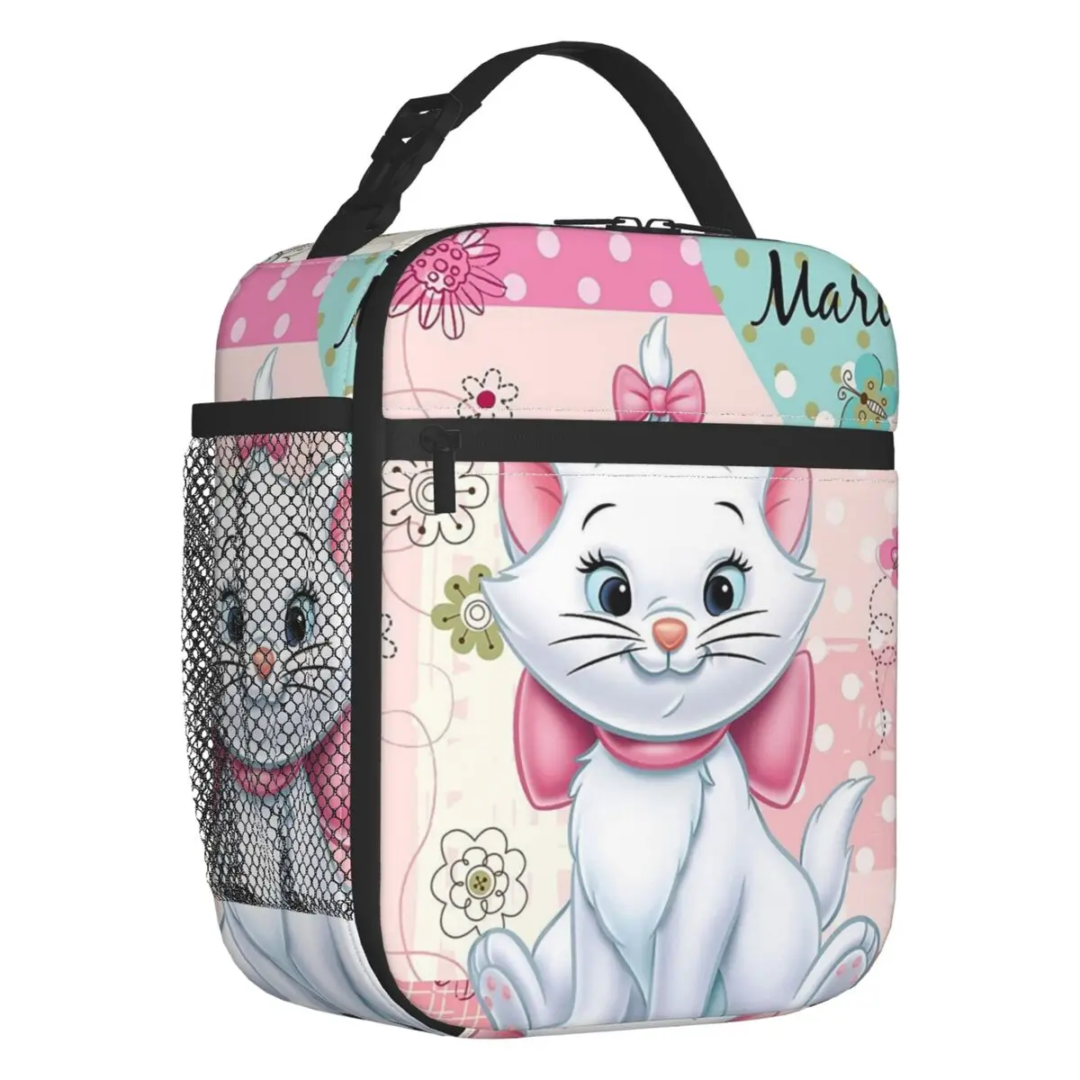 

Movie Marie Cat Insulated Lunch Tote Bag for Women Funny Kitten Film Resuable Thermal Cooler Bento Box Work School Travel