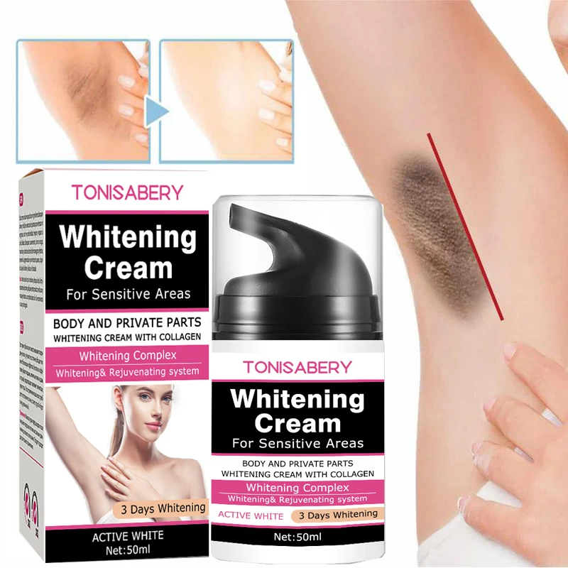 

3 Days Whitening Cream Lighten Melanin Pink Cream Underarm Knees Inner Thighs Bleaching Moisturizing Brighten Beauty Skin Care