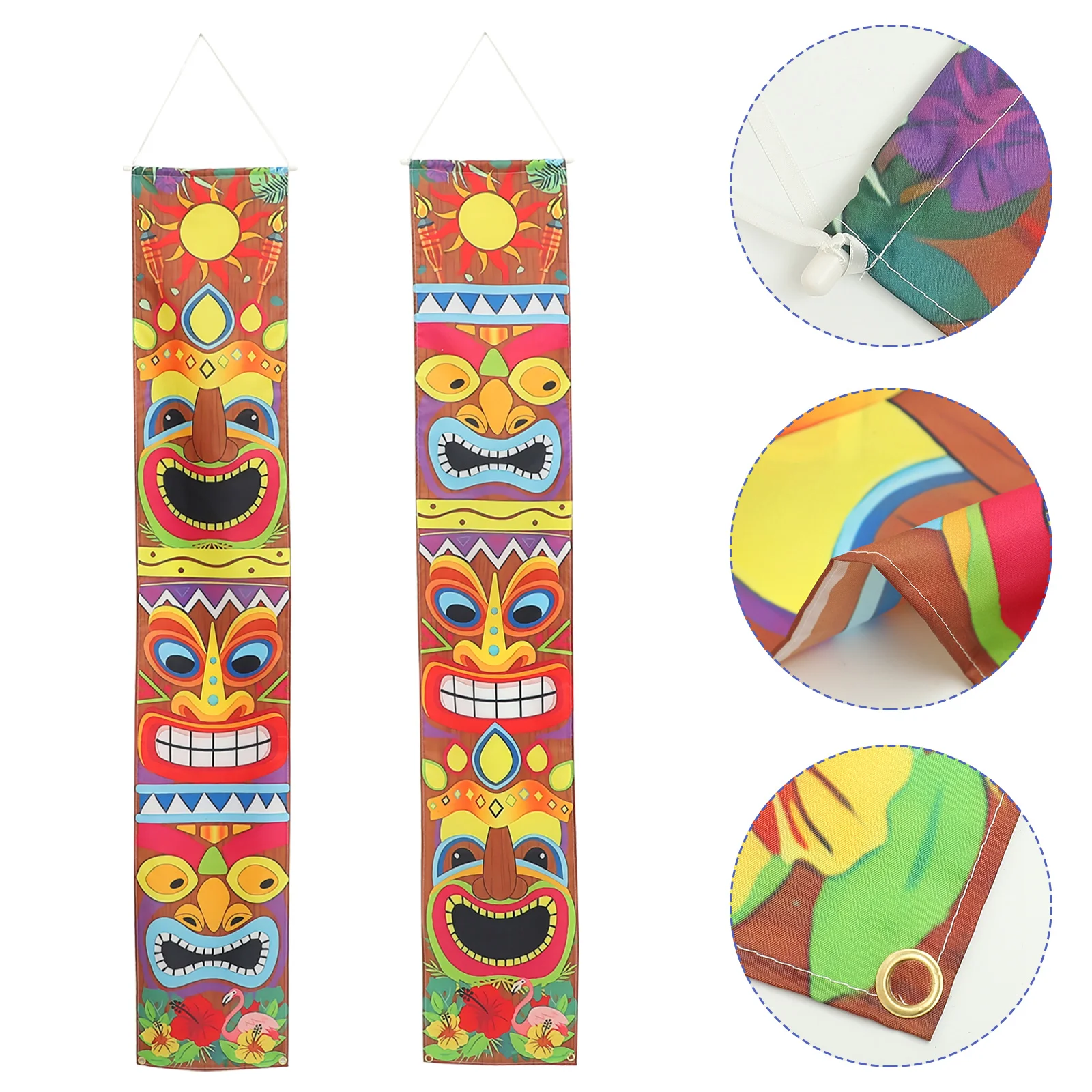 

Banner Tiki Party Porch Sign Hawaiian Luau Door Decorations Aloha Tropical Decor Bar Birthday Supplies Hawaii Summer Wall Totem