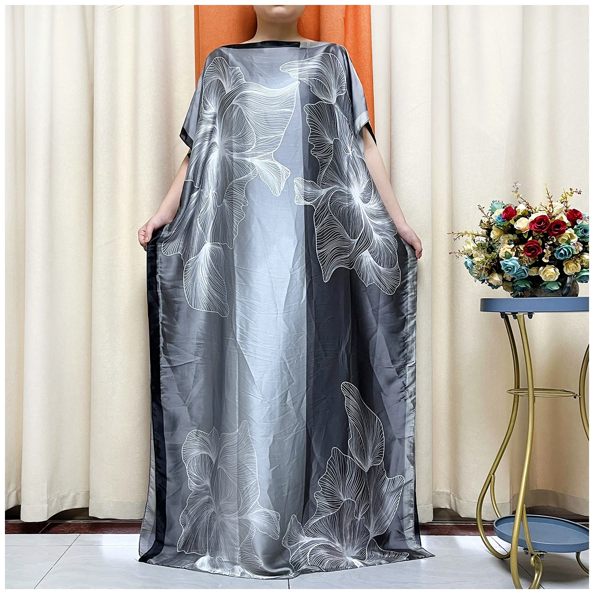 Лидер продаж шелковая одежда большого размера для африканских женщин 2 предмета