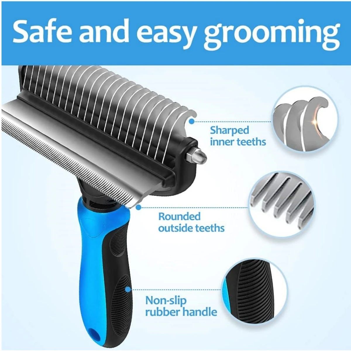 

New Hair Removal Comb for Dogs Cat Detangler Fur Trimming Dematting Brush Grooming Tool For matted Long Hair Curly Pet