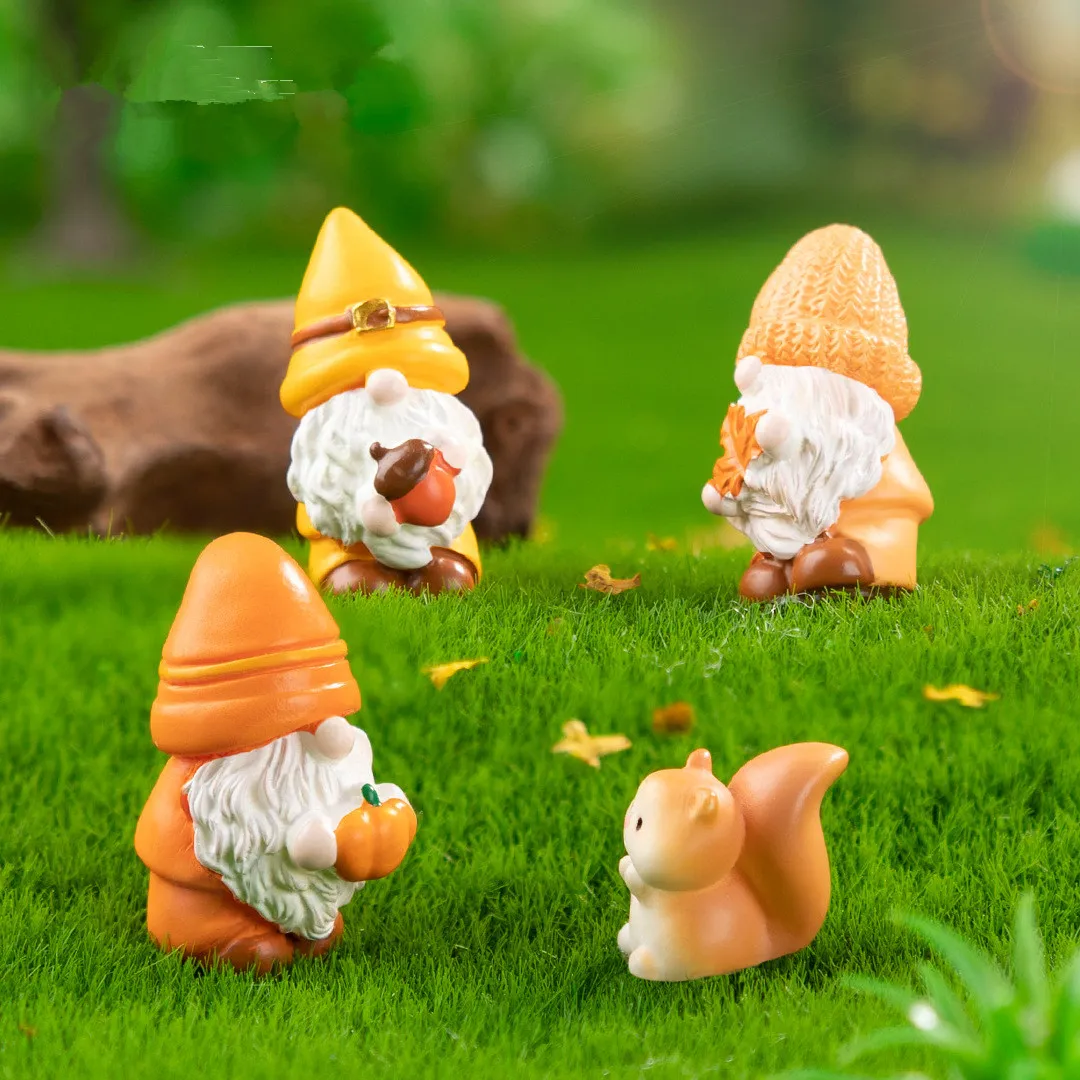 Миниатюрная фигурка милая оранжевая кукла-карлик смоляные микропейзажные