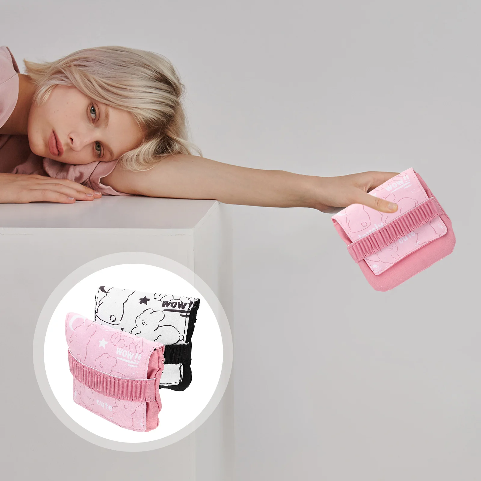 

2 Pcs Small Bag Pads Bunny Period Bags Teen Girls Pouch Sanitary Storage Feminine Product Napkin Little Stuff