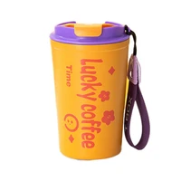 unique vacuum cup easy to carry stainless steel letters design coffee mug vacuum flask travel mug 380ml