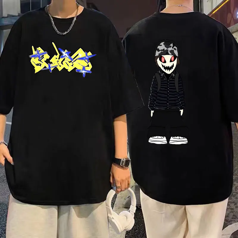 

Rapper Bladee Skate Drain Gang 333 Decay Double Sided Print T-shirt Men Hip Hop Oversized Tshirt Men's 100% Cotton Short Sleeve