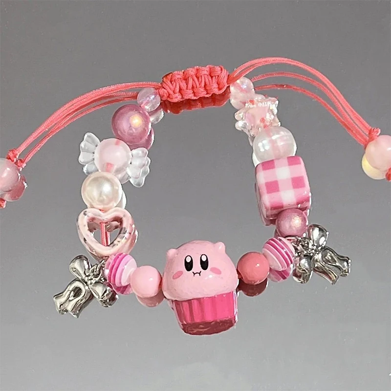 

Браслет Kirby аниме Sanrio Kawaii Мультфильм улучшенный пользовательский счастливый симпатичный специальный ручной плетение фотография подарок б...
