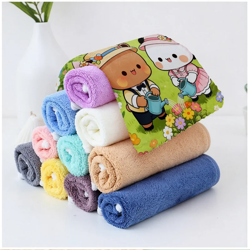 Фото Полотенце для рук Bubu Dudu Yier Bear Panda, для кухни и ванной, повседневное, подвесное, милое, декоративное, маленькое, подарочное №3