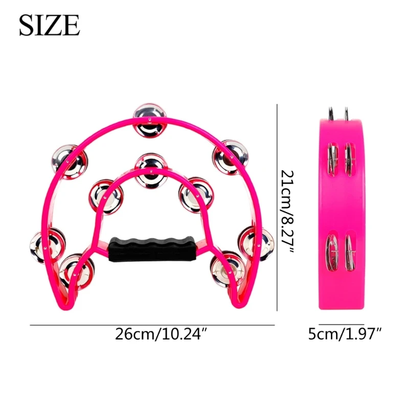 Двухрядный бубен для взрослых и детей ручной ударный с колокольчиками