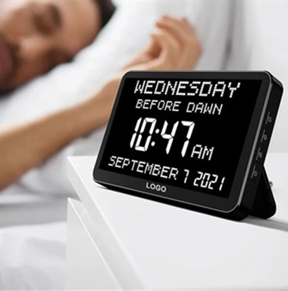 

Dermey DRM-2860 Display Memory Loss Alzheimer Digital Calendar Dementia 8' Large Alarm Clock With Medication Reminder