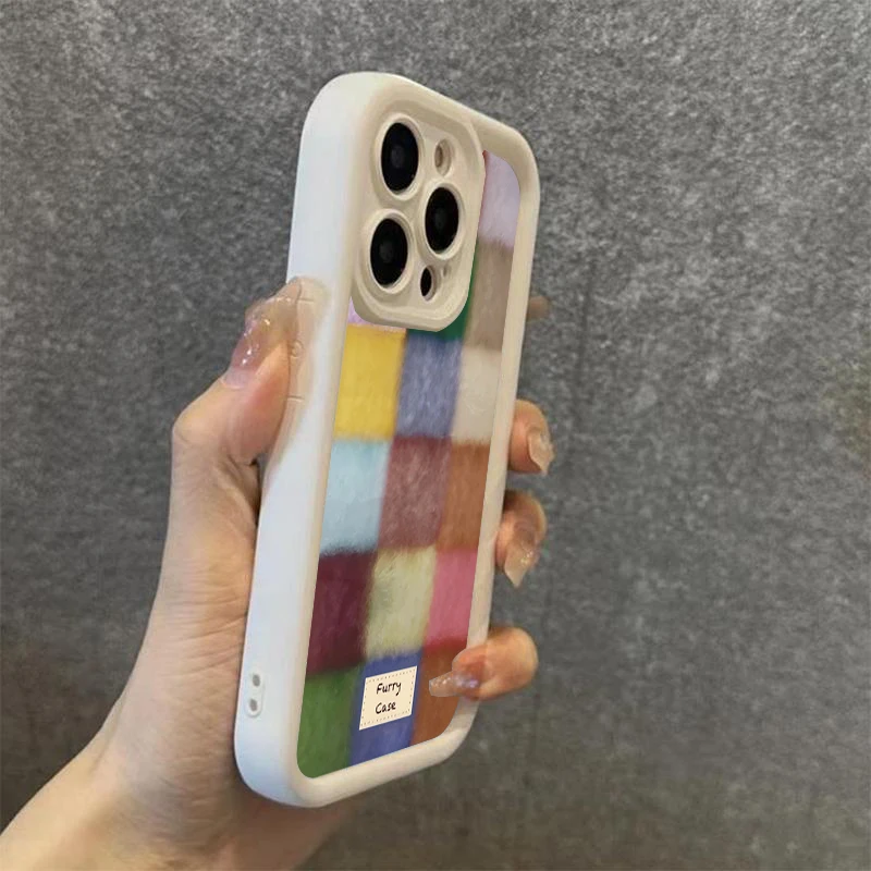 Фото Милый чехол для телефона в клетку с цветными блоками Dopamine для Xiaomi Redmi Note 14 13 12 Pro Plus 5G 12S 11S 11 Redmi 13C 14C Soft Cover №4