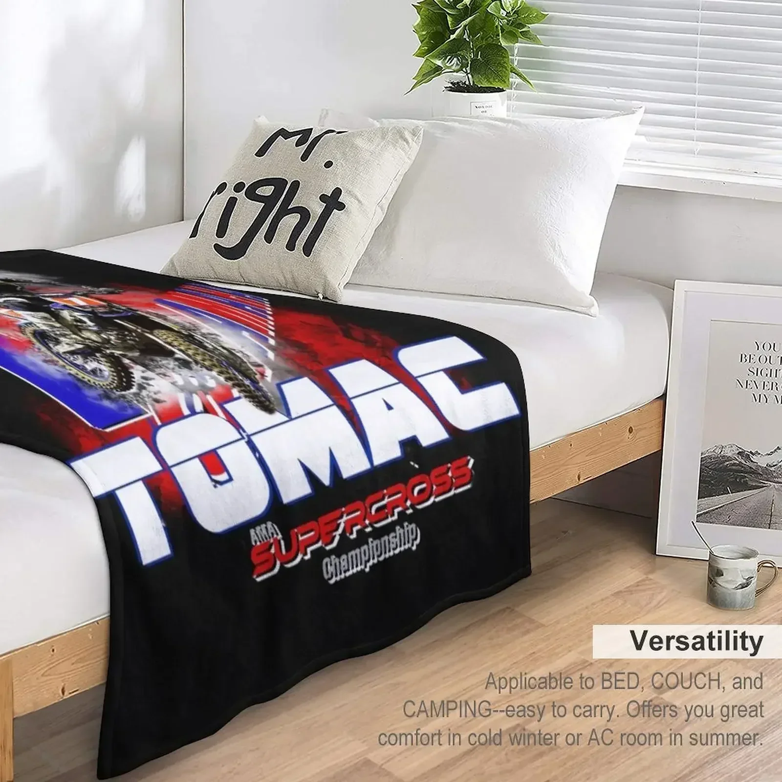 Эли Томак # 1 Мотокросс Суперкросс- SUPERCROSS CHAMPION SUPERSTAR SUNDAYS ФУТБОЛКА Плед Тонкое