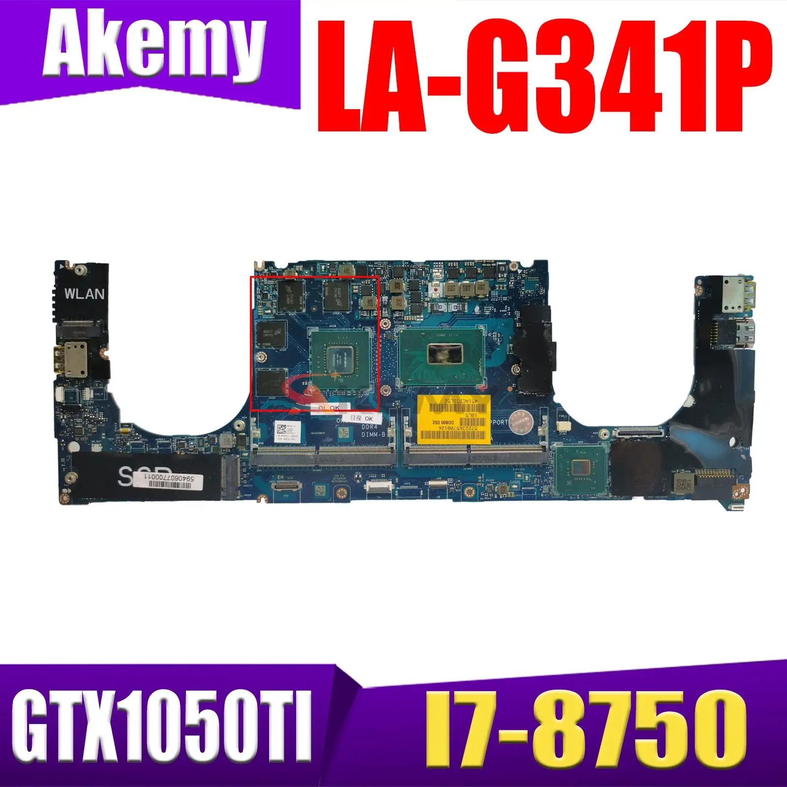 

Exchange! LA-G341P I7-8750 CPU GTX1050TI Mainboard For Dell XPS 15 9570 Laptop Motherboard CN-0F3DC8 F3DC8 100% working well