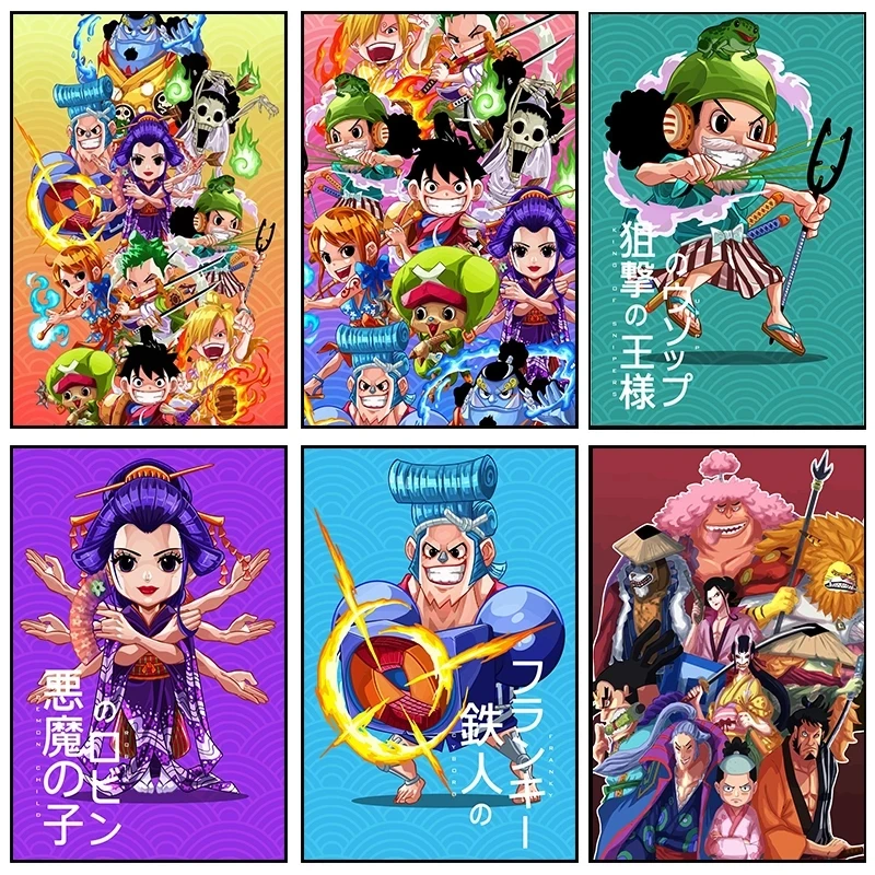 

Funny Canvas One Piece Hd Printed Classic Animation Home Decoration Painting Pirates Poster Wall Art Picture For Bedroom Modular