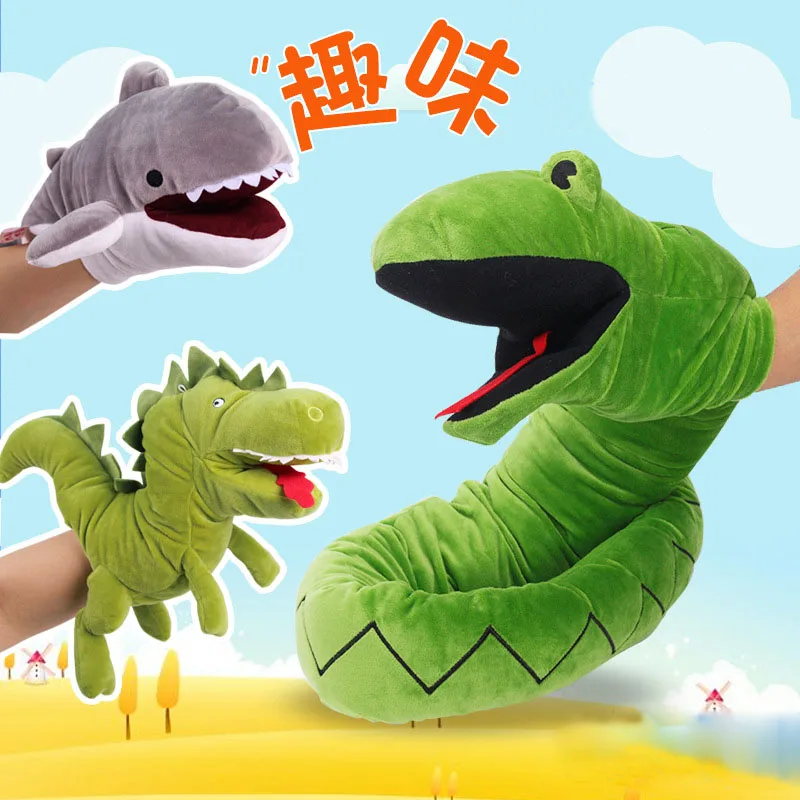 

Pluche Pop Handpop Marine Animal Shark Snake Handpop Figuur Speelgoed Handschoenen Voor Kinderen Model Gift Handpop speelgoed