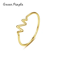 green purple minimalism heartbeat rings for women gift real 925 sterling silver 2022 trend new geometric shape jewelry j 1121