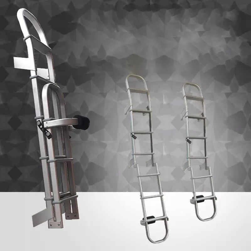 

2450mm Aluminum Multi-Use Heavy Duty Outdoor Mounted Ladder Exterior Folding Step for Caravan Motorhome Van RV Folding Laddercam