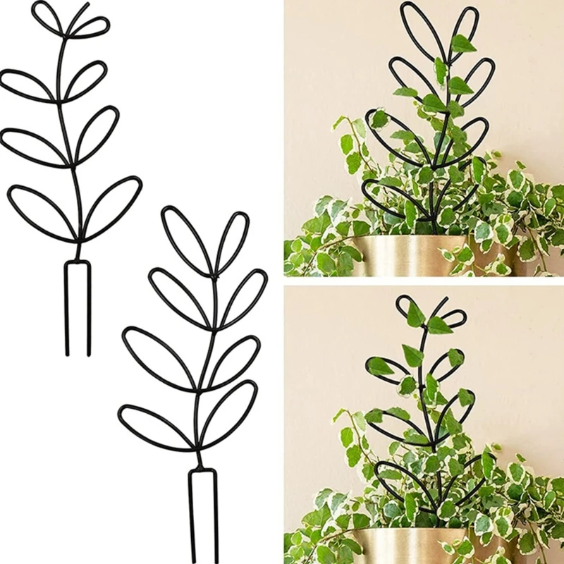 

Plant Support Stakes Small Metal Garden Trellis for Flower Rose Tomatoes Peony Vegetable 12.4-inch High Black Rack