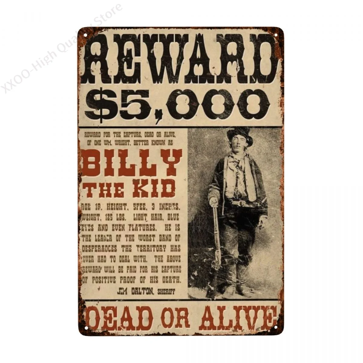 

Losea Wanted Billy The Kid Metal Tin Sign Wall Art Decor for Living Room Vintage Art Coffee Bar Signs Home Decor Gifts Decoratio