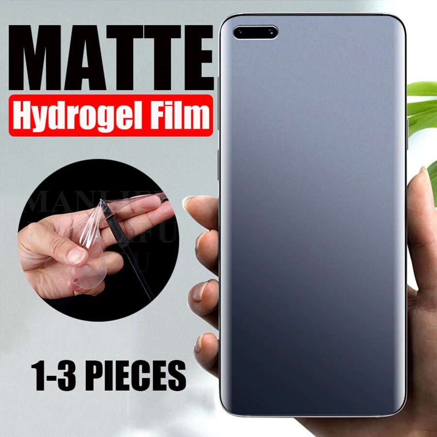 1 3pcs full cover matte hydrogel film screen protector for huawei p40 p30 pro p20 p smart z 2019 mate 20 honor 10 lite 9 9x 8x free global shipping