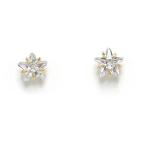 925 sterling silver plated 14k gold 5mm zircon stud earrings for women simple temperament small pentagram all match earrings