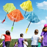 4sets hand throwing parachute kids outdoor funny toys game play toys for children fly parachute sport with mini soldier