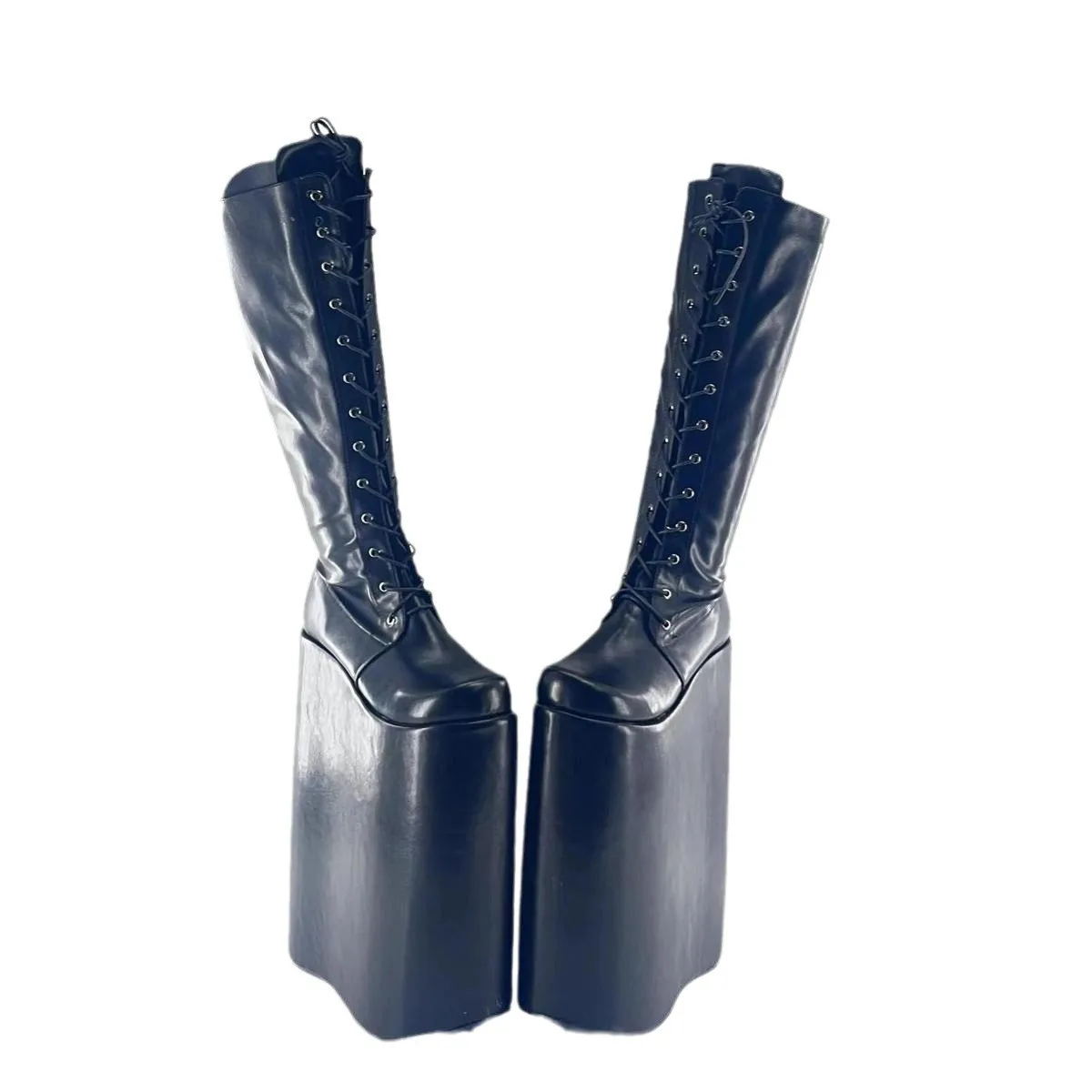 Ботинки женские на очень высоком каблуке и платформе размер 33 - 43 цвет черный
