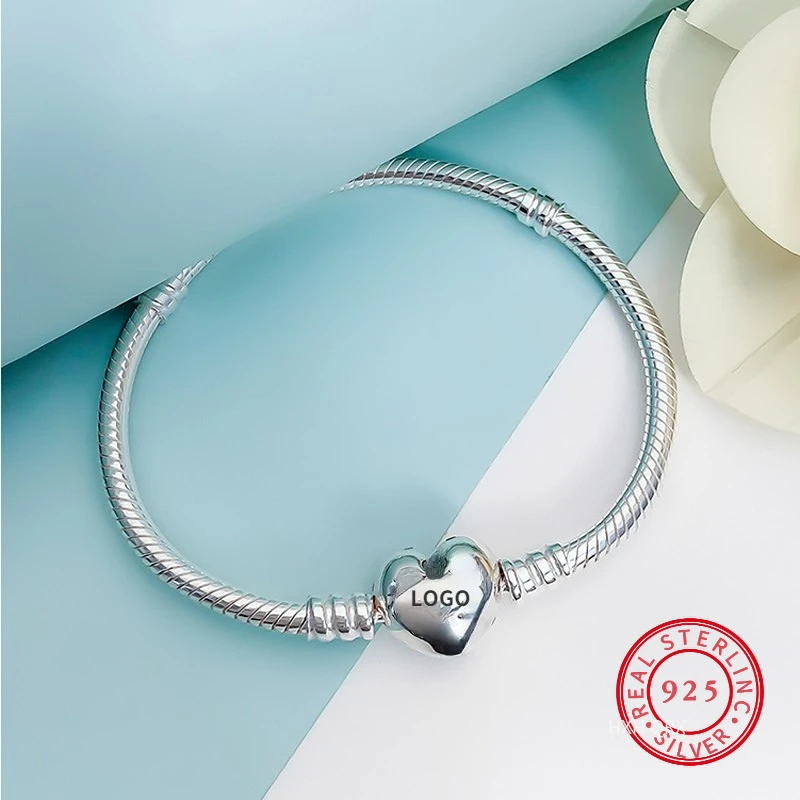 

Новинка модный браслет подходит для оригинального сковороды Серебро 925 дюйма женские шармы «сделай сам» любовь бисером ручная работа польз...