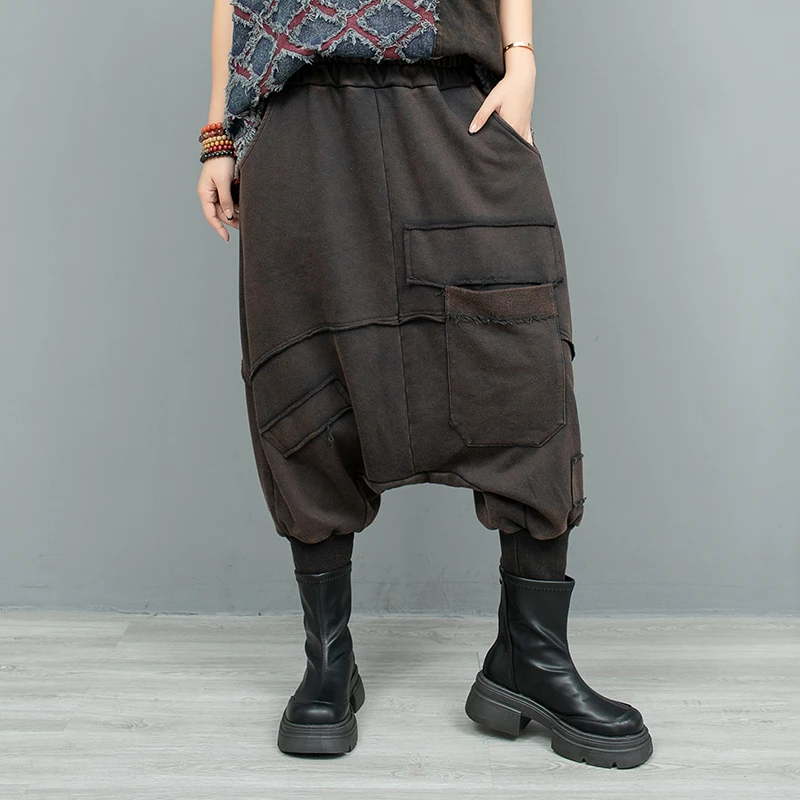 Женский Осенний модный костюм в стиле ретро с эффектом потертости жилет без